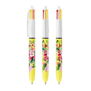 BIC® 4 Colours® Sun personalizzata — Bianco/Giallo (esempio di personalizzazione)