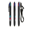 BIC® 4 Colours® con laccetto personalizzata — Nero (esempio di personalizzazione)