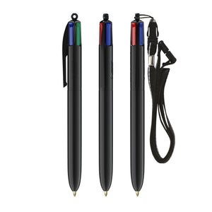 BIC® 4 Colours® con laccetto personalizzata — Nero