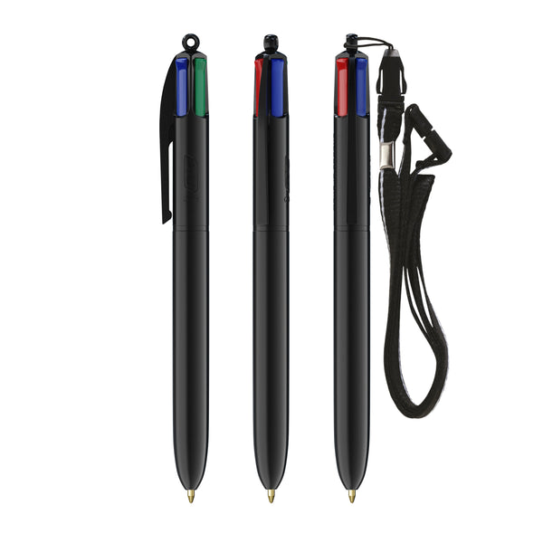 BIC® 4 Colours® con laccetto personalizzata — Nero