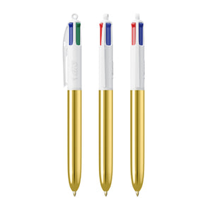 BIC® 4 Colours® Shine personalizzata — Bianco/Oro
