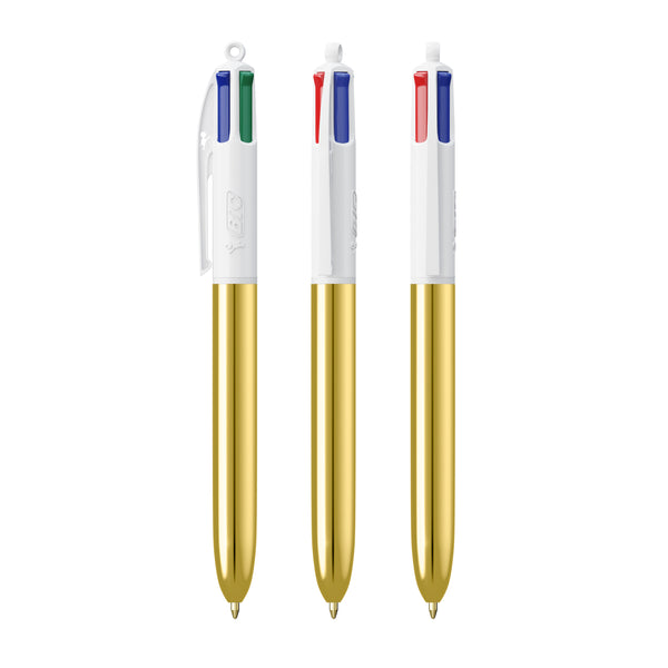 BIC® 4 Colours® Shine personalizzata — Bianco/Oro
