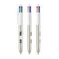 BIC® 4 Colours® Shine personalizzata — Bianco/Metallic Silver (esempio di personalizzazione)