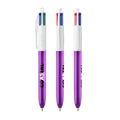 BIC® 4 Colours® Shine personalizzata — Bianco/Metallic Purple (esempio di personalizzazione)
