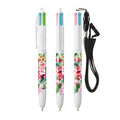 BIC® 4 Colours® Fashion con laccetto personalizzata — Bianco (esempio di personalizzazione)