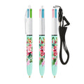 BIC® 4 Colours® Fashion con laccetto personalizzata — Bianco/Blu Chiaro (esempio di personalizzazione)