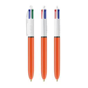 BIC® 4 Colours® Fine personalizzata — Bianco/Arancio