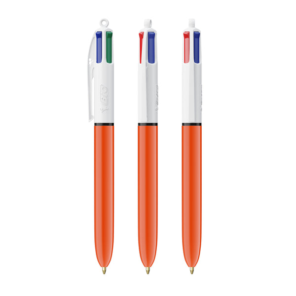 BIC® 4 Colours® Fine personalizzata — Bianco/Arancio