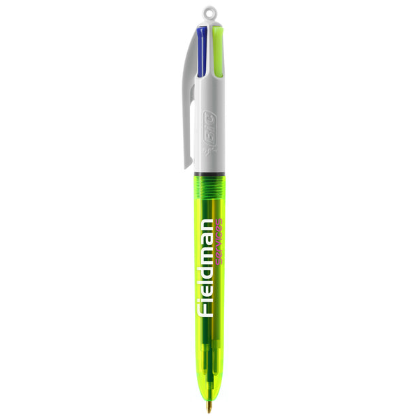BIC® 4 Colours® Fluo personalizzata — Clear Giallo (esempio di personalizzazione)