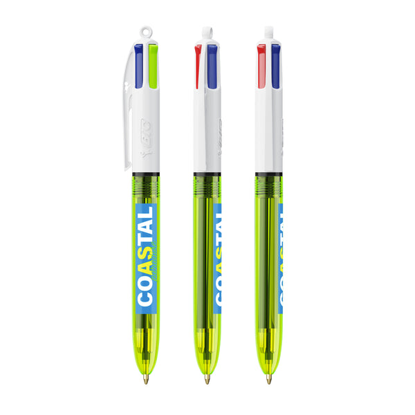 BIC® 4 Colours® Fluo personalizzata — Clear Giallo (esempio di personalizzazione)