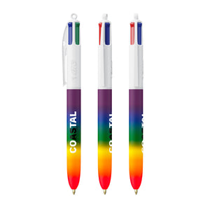 BIC® 4 Colours® Rainbow Decor personalizzata — Bianco/Arcobaleno (esempio di personalizzazione)