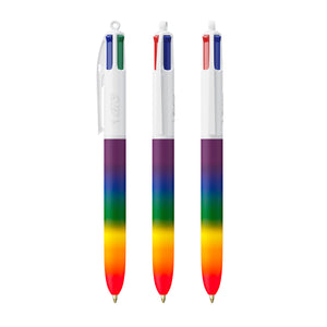 BIC® 4 Colours® Rainbow Decor personalizzata — Bianco/Arcobaleno