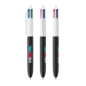 BIC® 4 Colours® ECO personalizzata — Bianco/nero ECO (esempio di personalizzazione)