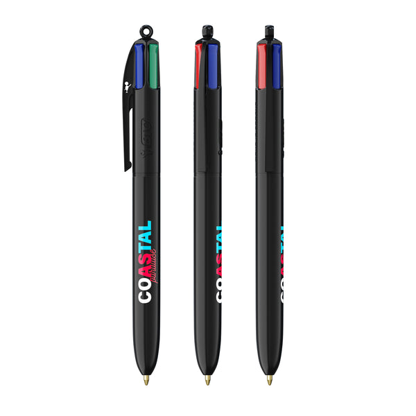 BIC® 4 Colours® ECO personalizzata — Nero Riciclato (esempio di personalizzazione)