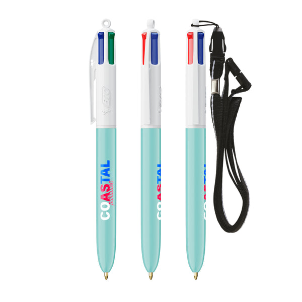 BIC® 4 Colours® ECO con laccetto personalizzata — MENTA 565c (esempio di personalizzazione)