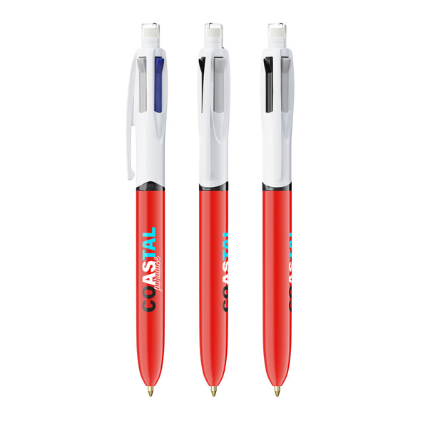 BIC® 4 Colours® 3+1 Inspire personalizzata — Rosso (esempio di personalizzazione)