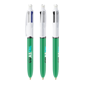 BIC® 4 Colours® 3+1 Inspire personalizzata — Verde (esempio di personalizzazione)