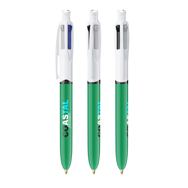 BIC® 4 Colours® 3+1 Inspire personalizzata — Verde (esempio di personalizzazione)