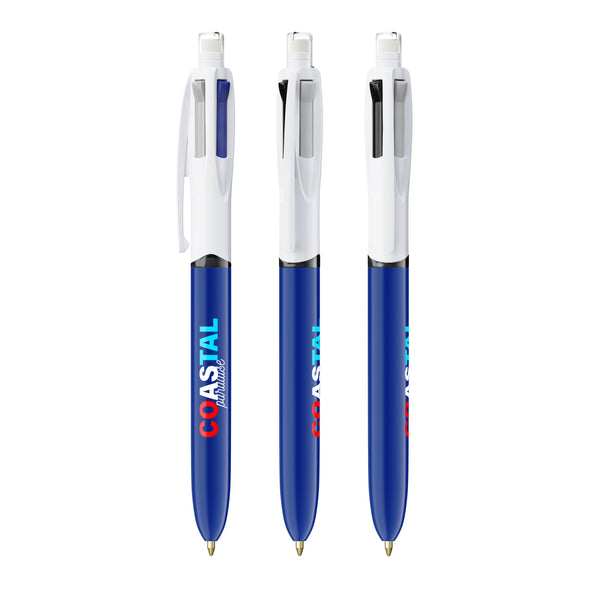 BIC® 4 Colours® 3+1 Inspire personalizzata — Blu (esempio di personalizzazione)