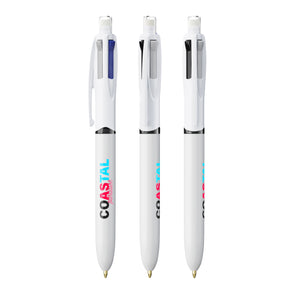 BIC® 4 Colours® 3+1 Inspire ECO personalizzata — Bianco ECO (esempio di personalizzazione)