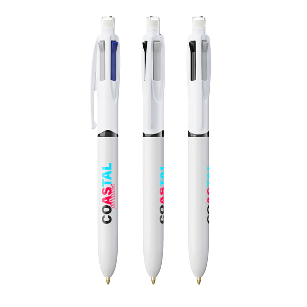 BIC® 4 Colours® 3+1 Inspire ECO personalizzata — Bianco ECO (esempio di personalizzazione)