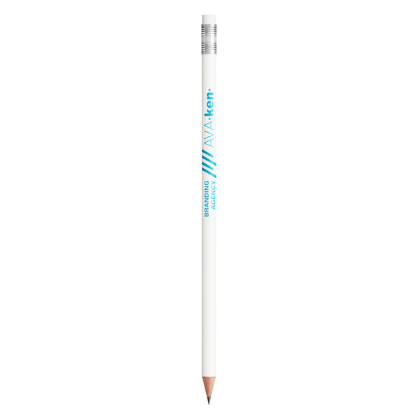 BIC® Evolution® Ecolutions® con gomma personalizzata — Bianco / Temperata (esempio di personalizzazione)