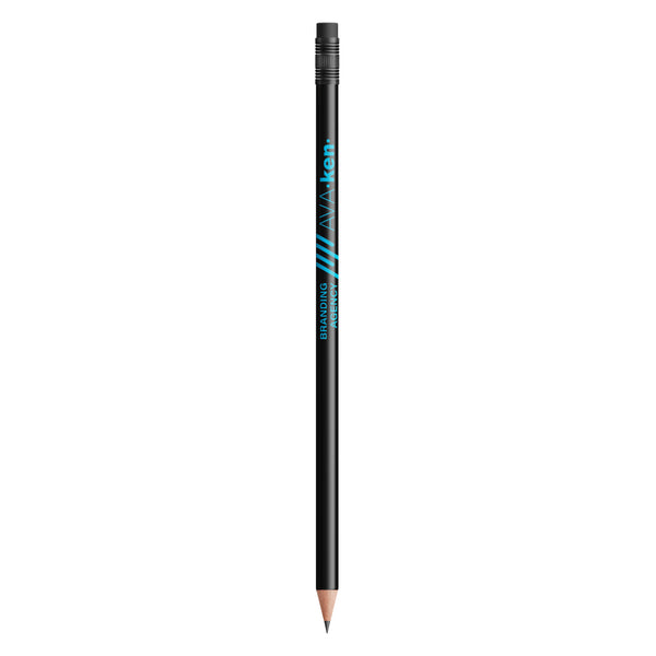 BIC® Evolution® Ecolutions® con gomma personalizzata — Nero / Temperata (esempio di personalizzazione)