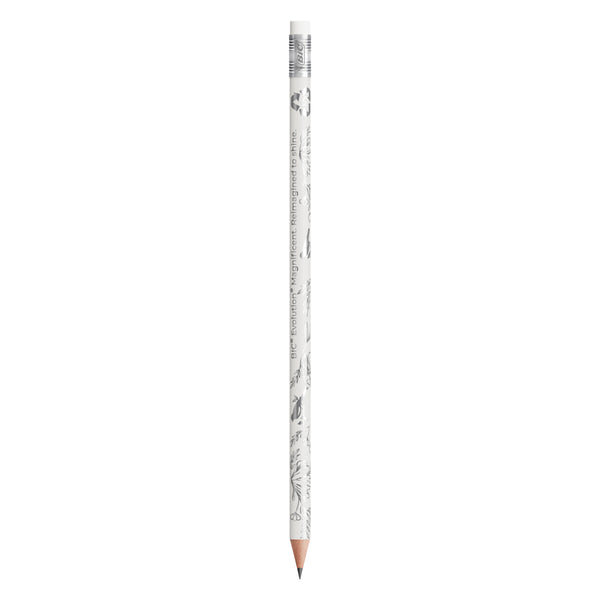 BIC® Evolution® Magnificent con gomma personalizzata — Bianco (Per Digitale) / Temperata (esempio di personalizzazione)