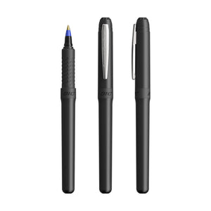 BIC® Grip Roller personalizzata — Inchiostro nero / cromo / blu