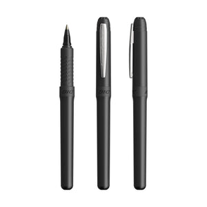 BIC® Grip Roller personalizzata — Inchiostro nero / cromo / nero