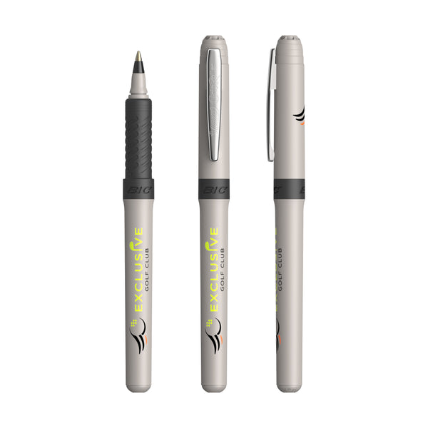 BIC® Grip Roller personalizzata — Gray - Chrome - Black Ink / Inchiostro Nero (esempio di personalizzazione)