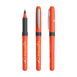 BIC® Grip Roller personalizzata — Orange - Chrome - Inchiostro nero (esempio di personalizzazione)
