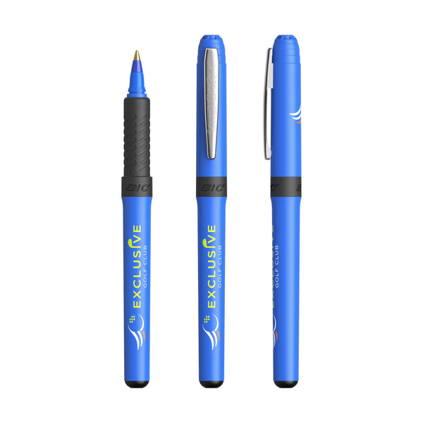 BIC® Grip Roller personalizzata — Blu chiaro - Chrome - Inchiostro nero (esempio di personalizzazione)
