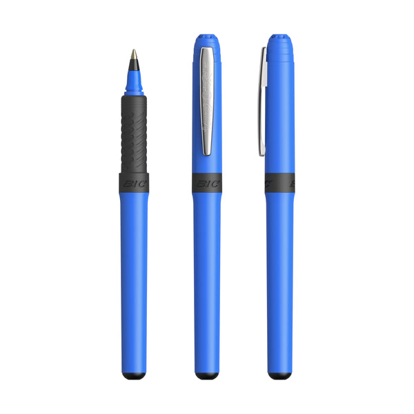 BIC® Grip Roller personalizzata — Blu chiaro - Chrome - Inchiostro nero