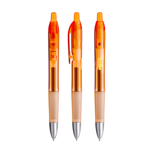 BIC® Intensity® Gel Clic personalizzata — Arancione Trasparente / Inchiostro Nero (esempio di personalizzazione)