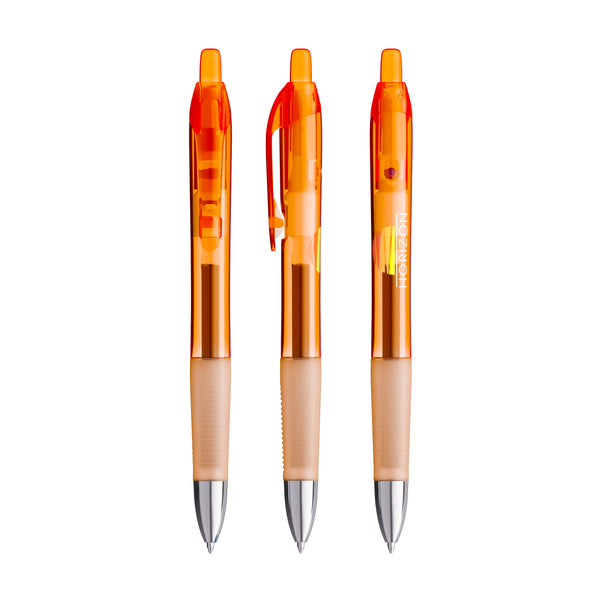 BIC® Intensity® Gel Clic personalizzata — Arancione Trasparente / Inchiostro Nero (esempio di personalizzazione)