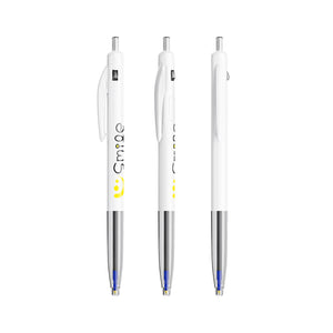 BIC® M10® Clic personalizzata — Bianco / Inchiostro Blu (esempio di personalizzazione)