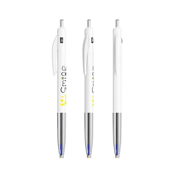 BIC® M10® Clic personalizzata — Bianco / Inchiostro Blu (esempio di personalizzazione)