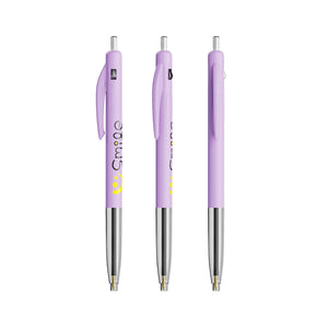 BIC® M10® Clic personalizzata — Viola Pastello / Inchiostro Blu (esempio di personalizzazione)
