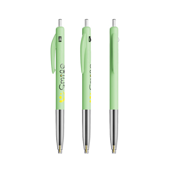 BIC® M10® Clic personalizzata — Verde Pastello / Inchiostro Blu (esempio di personalizzazione)
