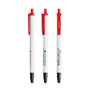 BIC® Clic Stic Stylus Ecolutions personalizzata — Rosso Riciclato / Inchiostro Blu (esempio di personalizzazione)