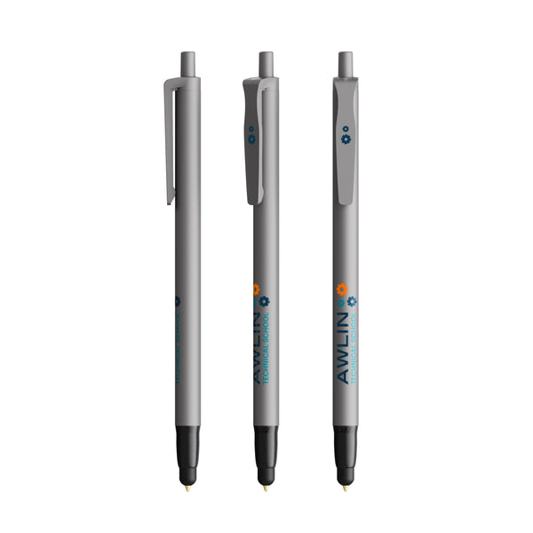 BIC® Clic Stic Stylus personalizzata — Metallizzato / Inchiostro Blu (esempio di personalizzazione)