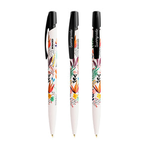 BIC® Media Clic BIO Based personalizzata — Bianco / Inchiostro Blu (esempio di personalizzazione)