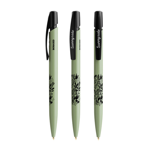 BIC® Media Clic BIO Based personalizzata — Verde / Inchiostro Blu (esempio di personalizzazione)