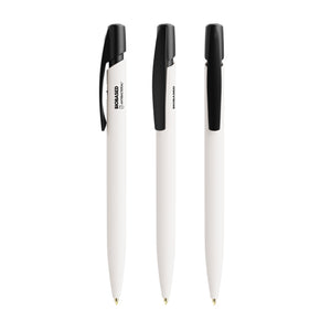 BIC® Media Clic BIO Based BGUARD™ antibatterica personalizzata — Bianco / Inchiostro Blu