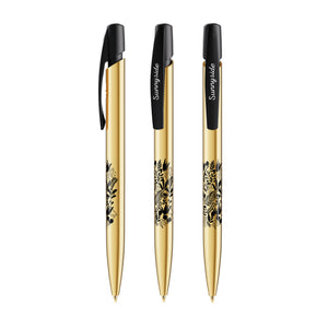 BIC® Media Clic Shine personalizzata — Oro / Inchiostro Blu (esempio di personalizzazione)
