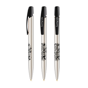 BIC® Media Clic Shine personalizzata — Argento / Inchiostro Blu (esempio di personalizzazione)
