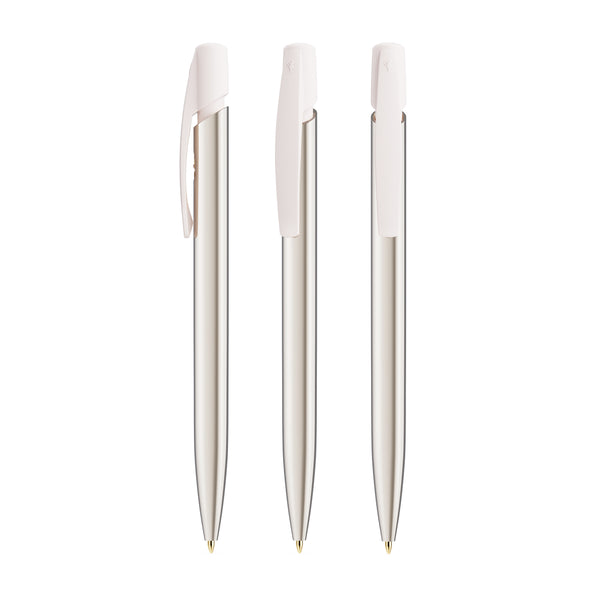 BIC® Media Clic Shine personalizzata — Argento / Inchiostro Blu