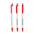BIC® Clic Stic Ecolutions® personalizzata — Rosso Riciclato / Inchiostro Blu (esempio di personalizzazione)