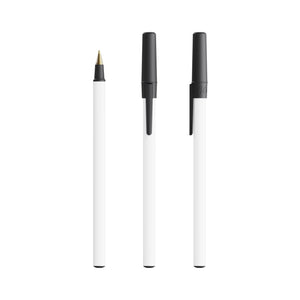 BIC® Round Stic® Ecolutions® personalizzata — Nero Riciclato / Inchiostro Blu